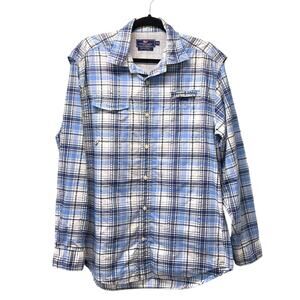Vineyard Vines Mens Harbor Shirt Vented Fishing Hiking Long Sleeve Blue Plaid M